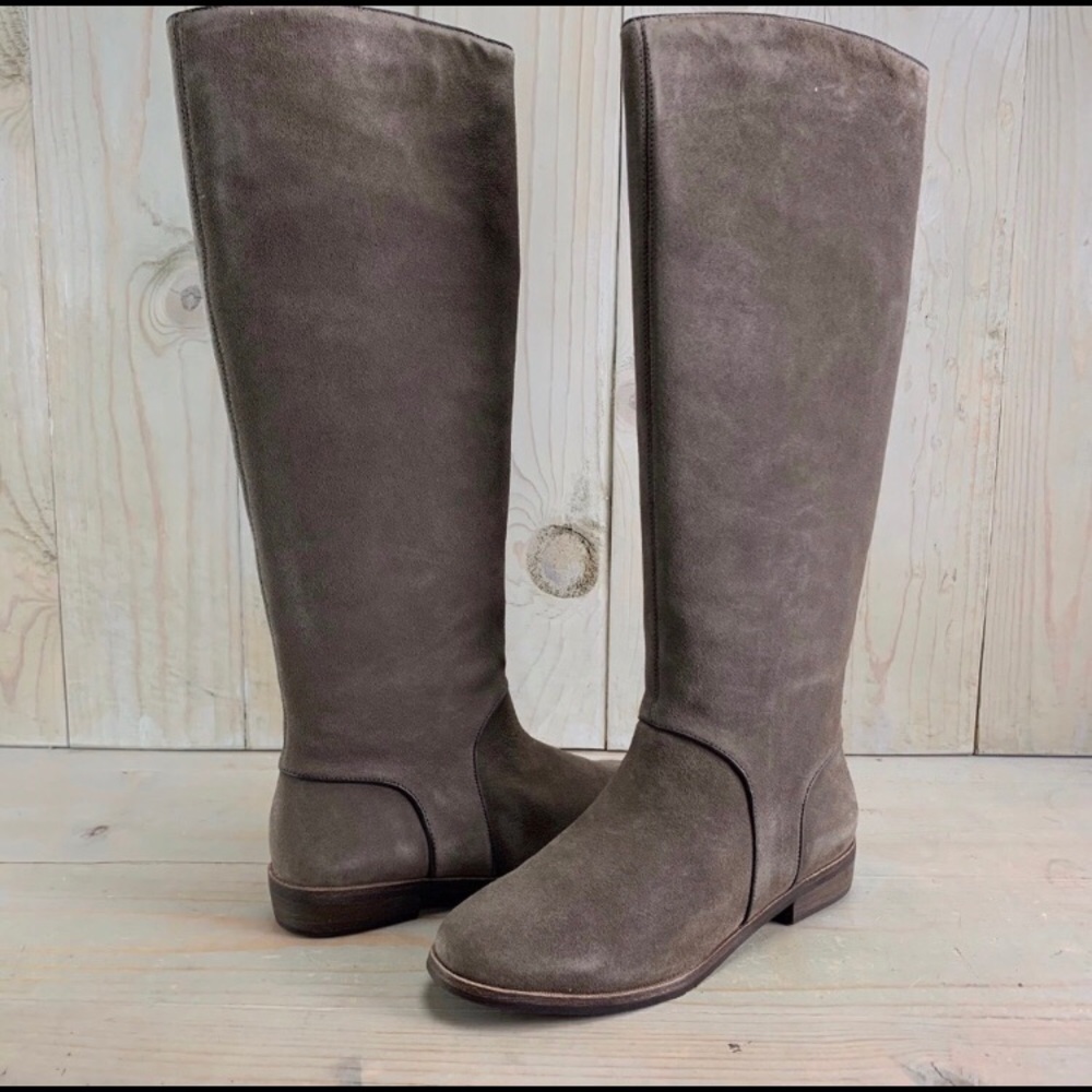 NIB Ugg Gracen Tall Gray Suede Riding Boot 8.5